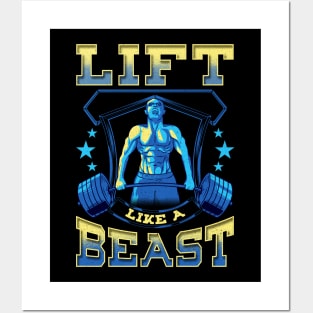 Lift Like a Beast Weightlifting Powerlifting Gym Posters and Art